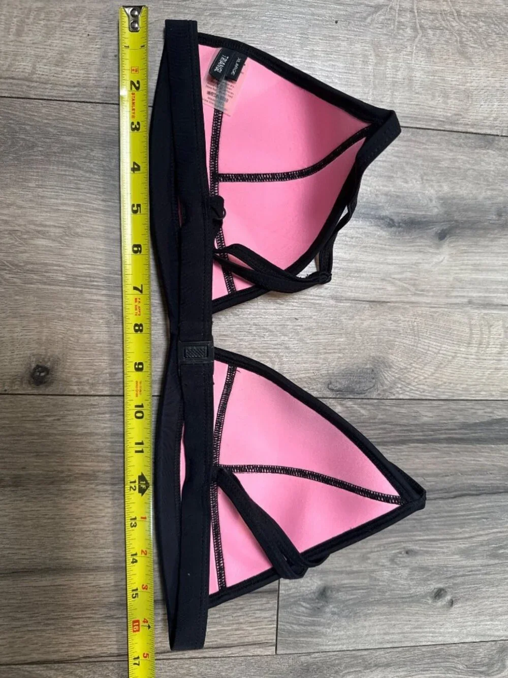 Triangl Pink & Black Neoprene Bikini Top XL